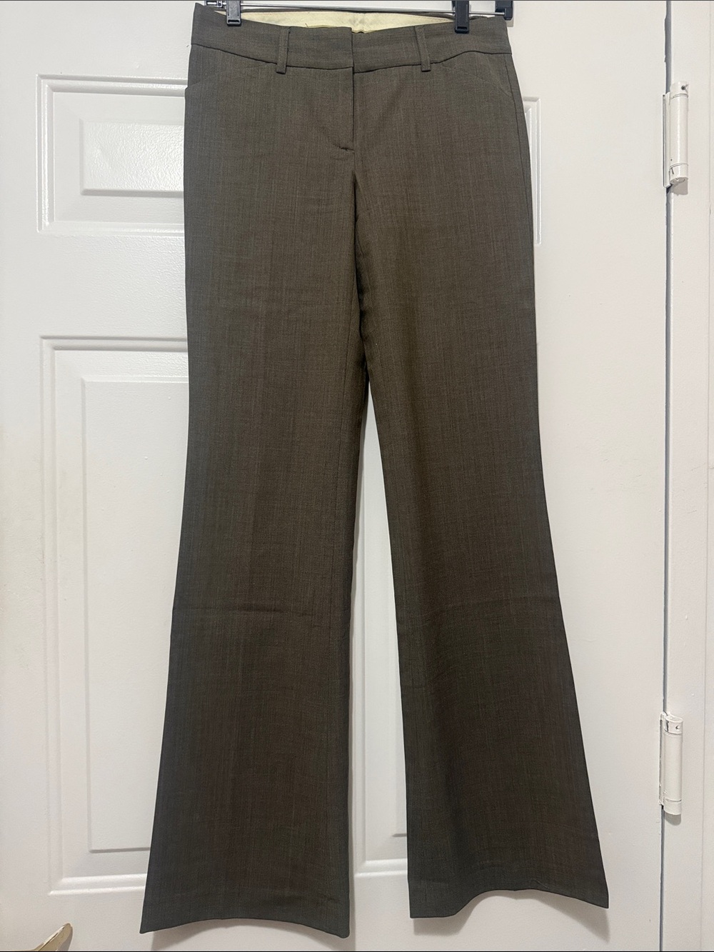 Theory Women's Brown/Khaki Wide-Leg Dress Pants